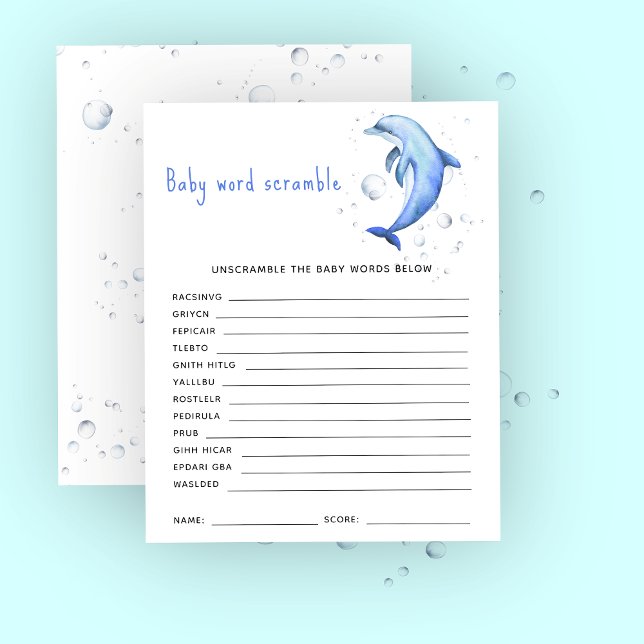 Under the sea - Baby Word Scramble (Creator Uploaded)