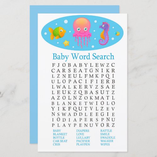 Under the sea Baby word scramble game