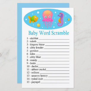 Under the sea Baby word scramble game