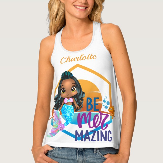 Under the Sea Be Mer-mazing Mermaid Personalized Tank Top (Front)