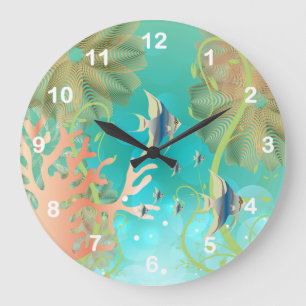 Under The Sea Beach Design Large Clock