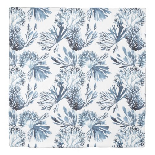 Under the Sea Beach House Coral Ocean Pattern Duvet Cover