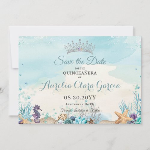 Under the Sea Beach Quinceaera Save the Date