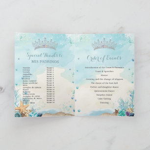 Under the Sea Beach Quinceañera XV Order of Events Program