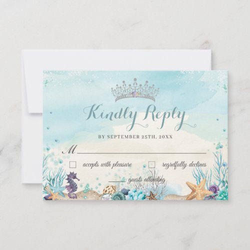 Under the Sea Beach Sweet 16 Quinceaera Reply RSVP Card