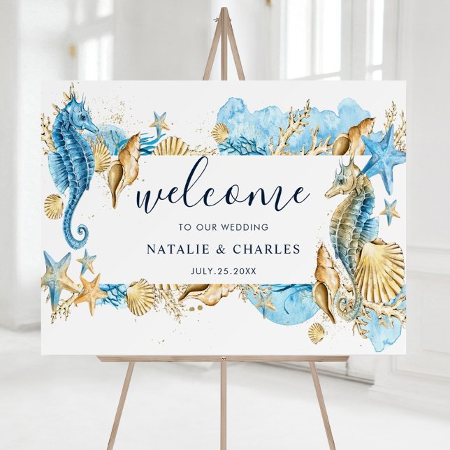Under the Sea Beach Wedding Welcome Foam Board (Creator Uploaded)