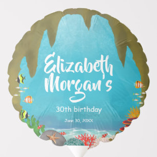 Under the Sea Beautiful Cave Coral Fish Birhday Balloon