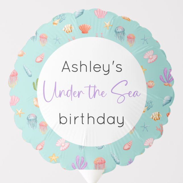 Under The Sea Birthday Balloon (Front)