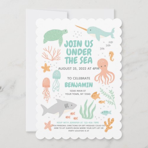 Under the Sea Birthday Bash Invitation