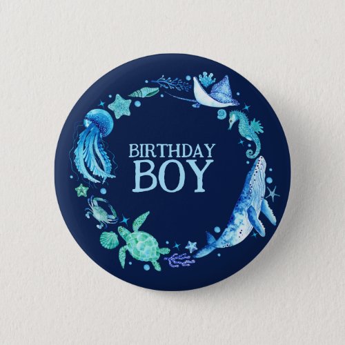 Under the Sea Birthday Boy Button