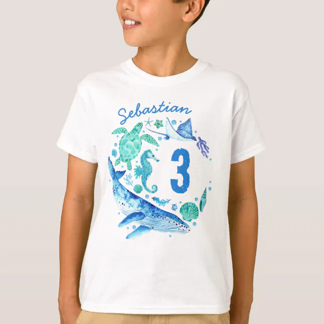 Under the Sea Birthday Boy T-Shirt | Zazzle