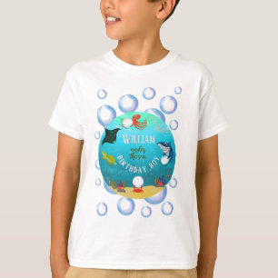 Under The Sea Birthday Boy Water Bubbles T-Shirt