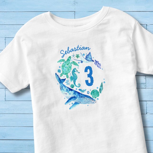 Under the Sea Birthday Boy Watercolor Ocean Animal Toddler T-shirt (Under the Sea Birthday Boy Watercolor Ocean Animal Toddler T-shirt)