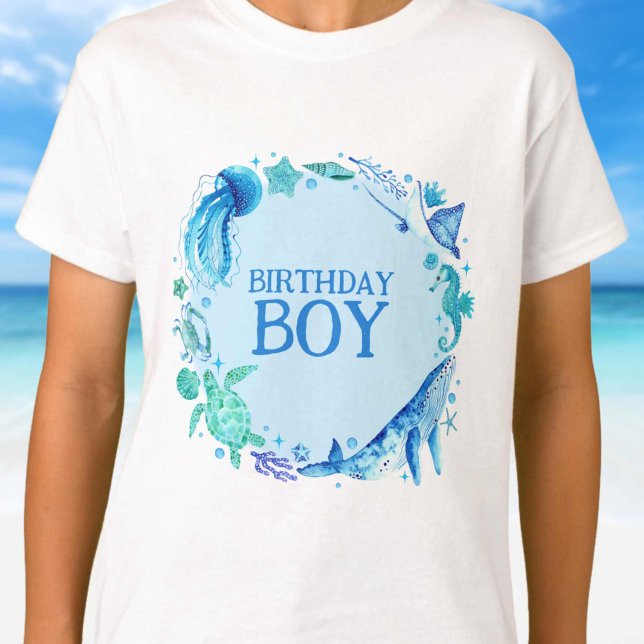 Under the Sea Birthday Boy Watercolor Whale T-Shirt (Under the Sea Birthday Boy Watercolor Whale T-Shirt)