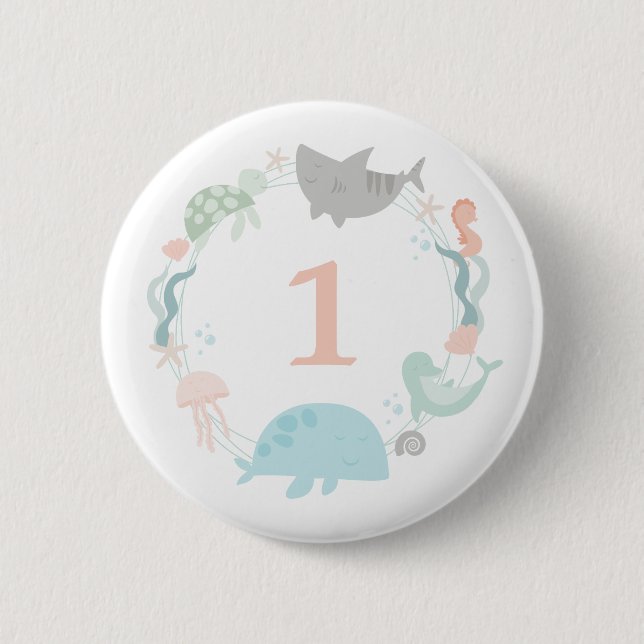 Under The Sea Birthday Button (Front)