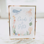 Under the Sea Birthday Cards and Gifts Sign<br><div class="desc">Show your little one's party guests where to leave their cards and gifts with this under the sea themed sign.</div>