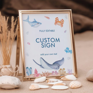 Under The Sea Birthday Custom Sign, Sea Sign