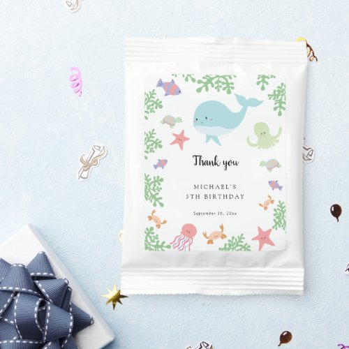 Under the Sea Birthday Cute Pastel Thank you  Lemonade Drink Mix