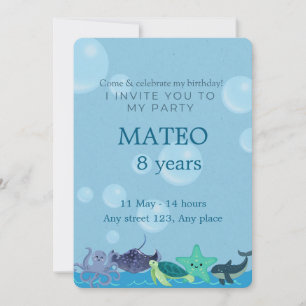 Under the Sea Birthday for Kids Invitation