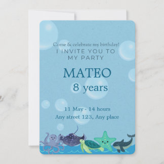 Under the Sea Birthday for Kids Invitation