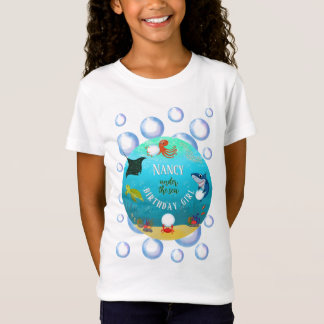 Under The Sea Birthday Girl Water Bubbles T-Shirt