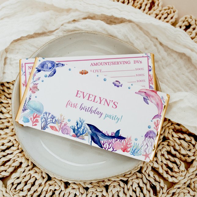 Under The Sea Birthday Hershey Bar Favors (Creator Uploaded)