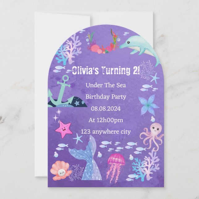 UNDER THE SEA BIRTHDAY INVITATION (Front)