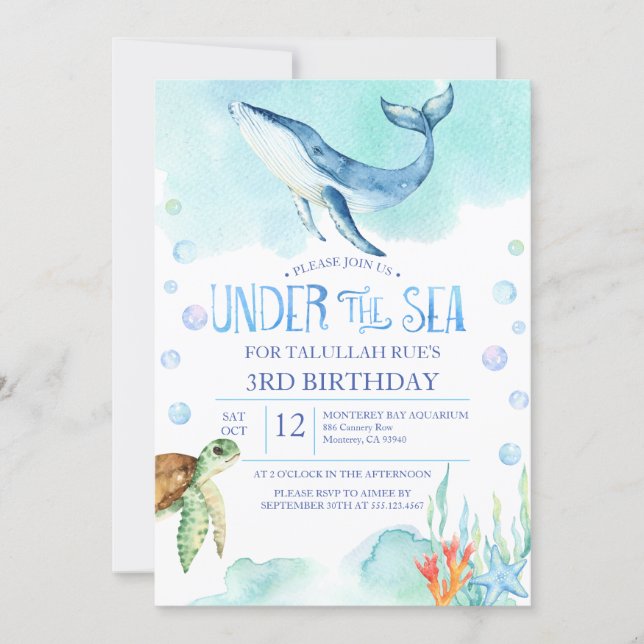 Under the Sea Birthday Invitation (Front)