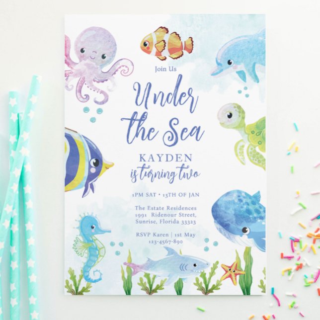 Under the Sea Birthday Invitation