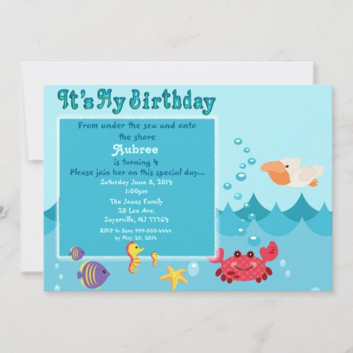 Under The Sea Birthday Invitation