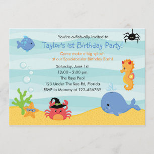 Under The Sea Birthday Invitation (Boys Halloween)