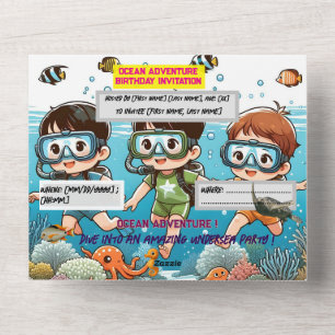 Under the Sea Birthday Invitation – Flat card 