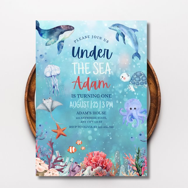Under The Sea Birthday Invitation, Ocean Animals  Invitation (Creator Uploaded)