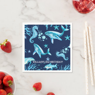 Under the Sea birthday invitation, ocean boy  Napkins