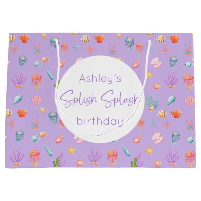 Under The Sea Birthday Large Gift Bag (Front)