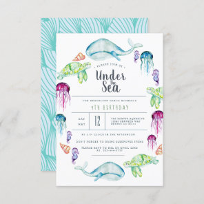 Under The Sea Birthday | Ocean Critter Watercolor Invitation