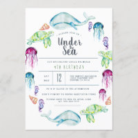 Under The Sea Birthday | Ocean Critter Watercolor Invitation