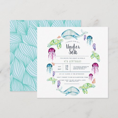 Under The Sea Birthday | Ocean Critter Watercolor