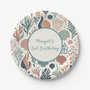 Under the Sea Birthday, Ocean Whispers Pattern Paper Plates