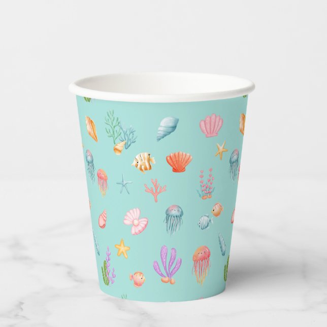 Under The Sea Birthday Paper Cups (Front)