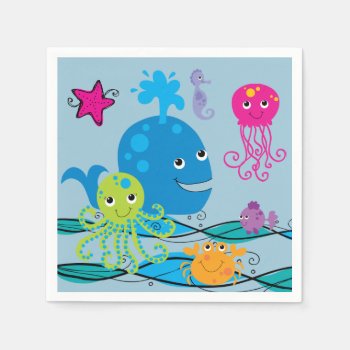 Under The Sea Birthday Paper Napkin by kids_birthdays at Zazzle