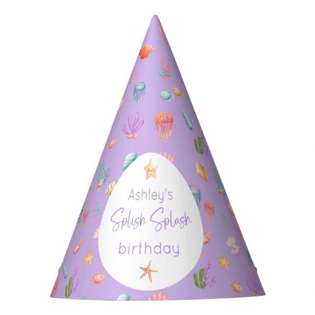 Under The Sea Birthday Party Hat (Front)