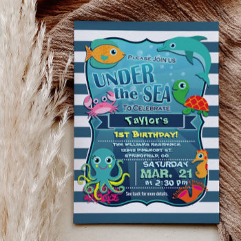 Under The Sea Birthday Party Invitation by Card_Stop at Zazzle
