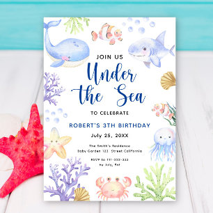 Under The Sea Birthday Party Invitation