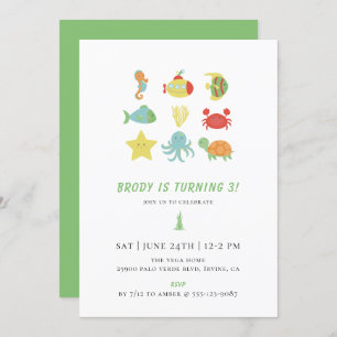 Under The Sea Birthday Party Invitation