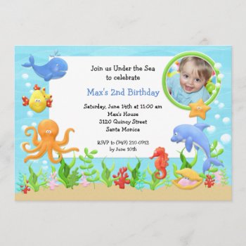 Under The Sea Birthday Party Invitation by eventfulcards at Zazzle