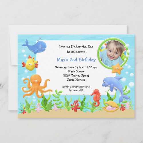 Under the Sea Birthday Party Invitation