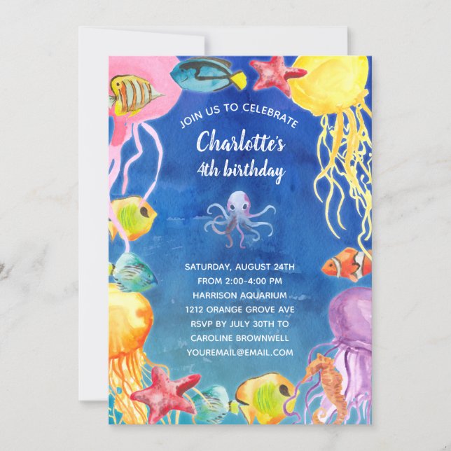 Under the Sea Birthday Party Invitation (Front)