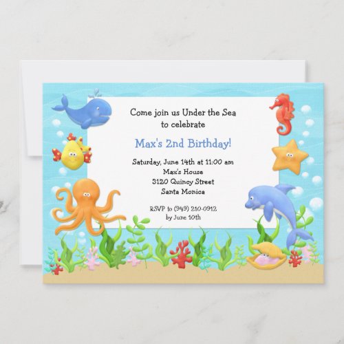 Under the Sea Birthday Party Invitation
