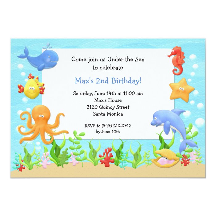 Under The Sea Birthday Invitation Template 6